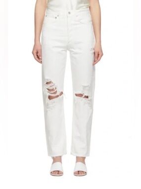 Agolde 90s Jeans White Distressed Jeans